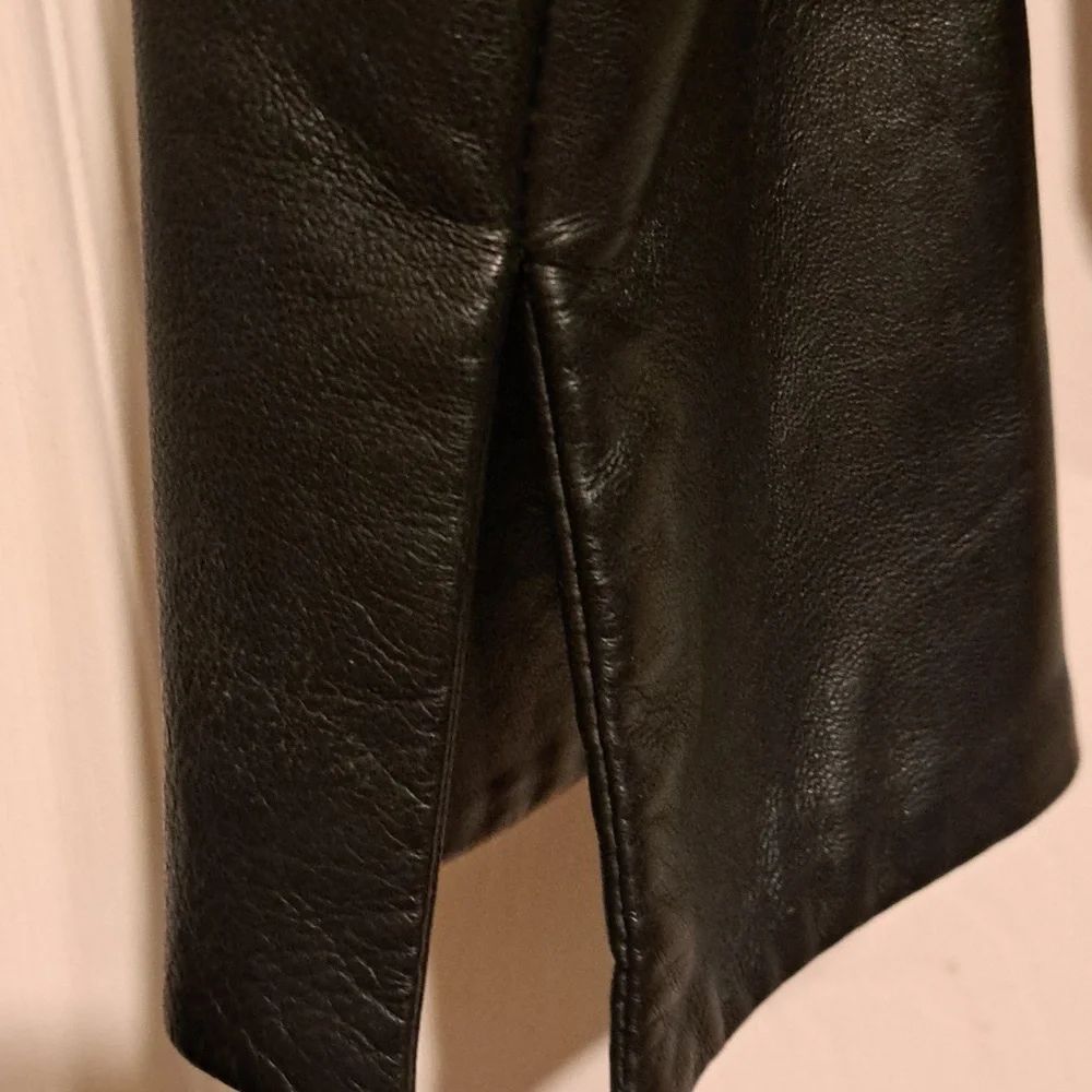 🇮🇹 Danier Italian leather Woman's tailored style black Pure leather. Size xs,s - Picture 7 of 9
